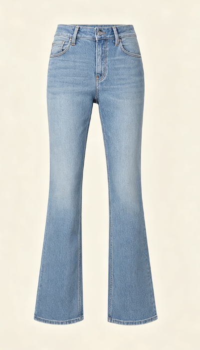 Light-Wash Flared Jeans